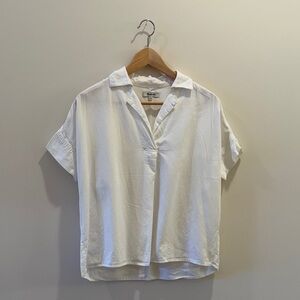 Madewell White Pull-Over Collared Shirt
